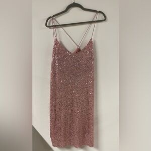 SHEIN Pink Sequin Asymmetric Dress 3X